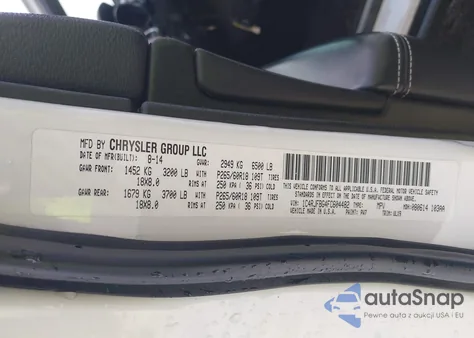 2015 Jeep Grand Cherokee Limited z USA, uszkodzony, nr VIN 1C4RJFBG4FC604482